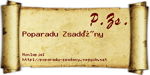 Poparadu Zsadány névjegykártya